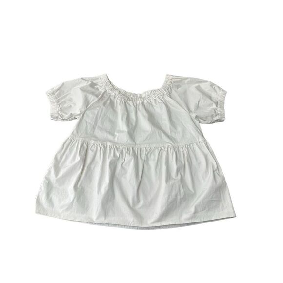 Kate Spade White Off Shoulder Short Sleeve Blouse Shirt Top Size 8 - Picture 1 of 9